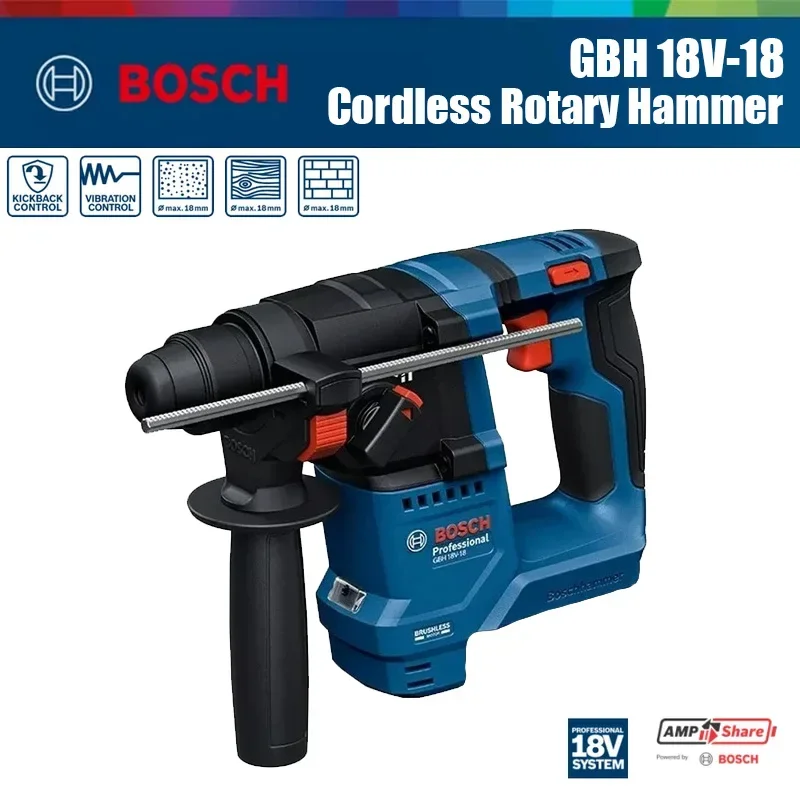 Power Tools Professional - Bosch GBH 18V-18 Cordless Rotary Hammer