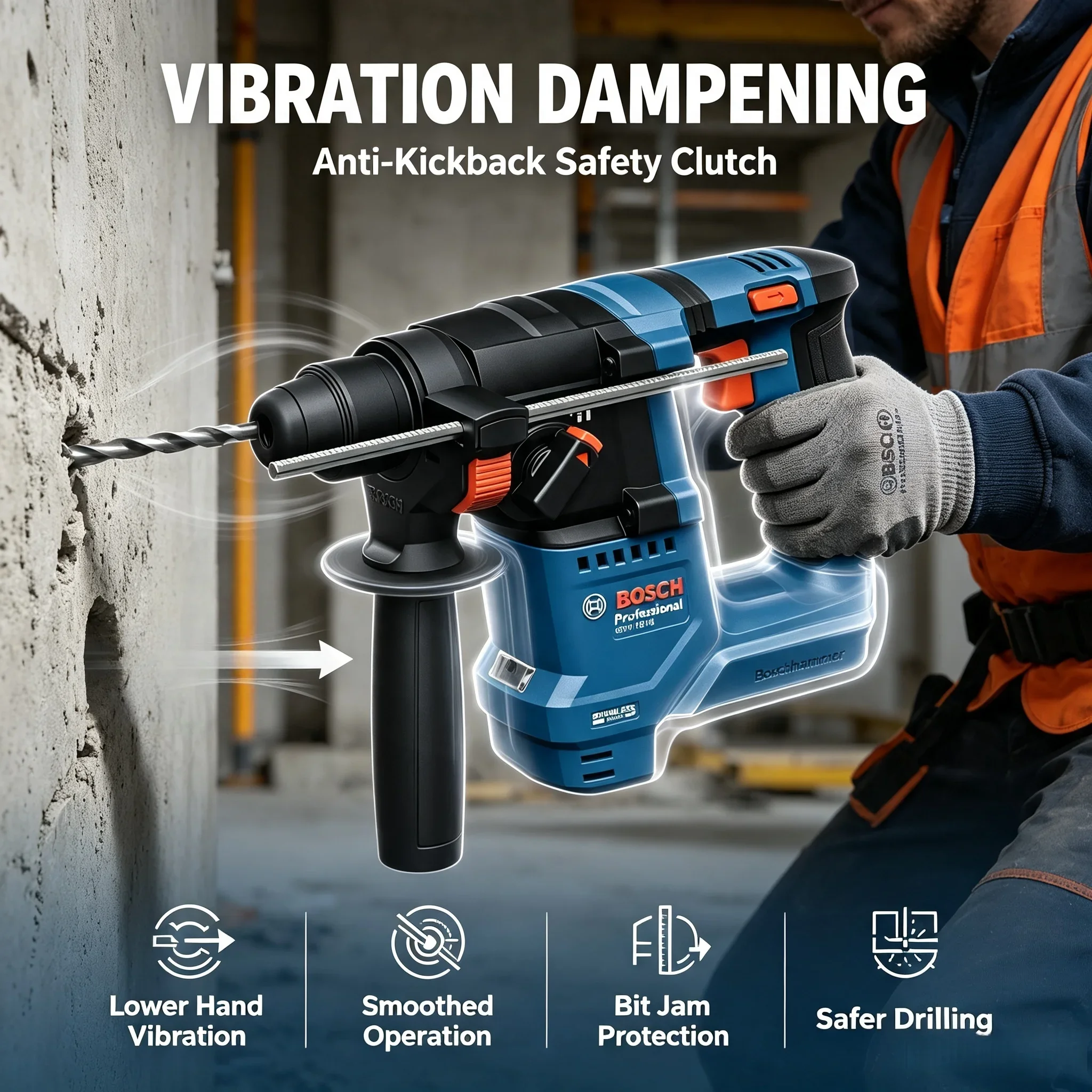 Power Tools Professional - Bosch GBH 18V-18 Cordless Rotary Hammer,