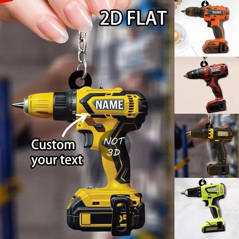 Custom Name Power Drill Keycha - Power Tools With Names 评论和价格
