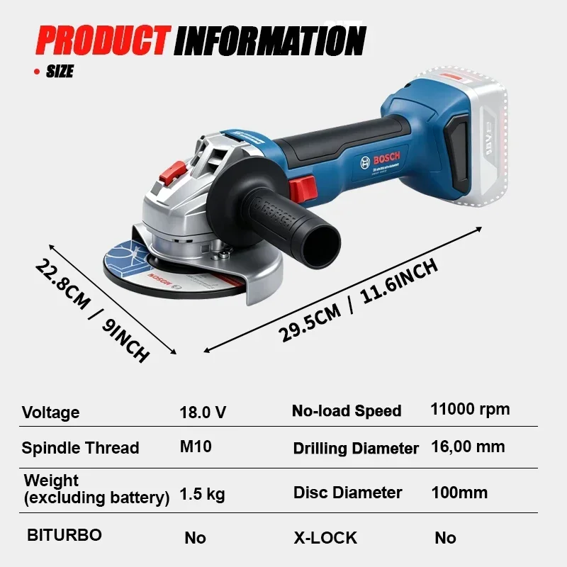 BOSCH GWS 18V-8 Cordless Angle - Power Tools Professional 评论和价格